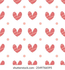 Padrão contínuo com coração rosa minimalista 