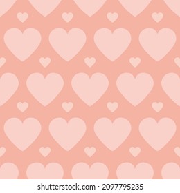 Seamless pattern with pink hearts