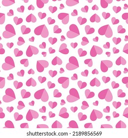 Seamless pattern with pink hearts