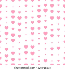 Seamless pattern with pink hearts. Decoration for Valentine's day