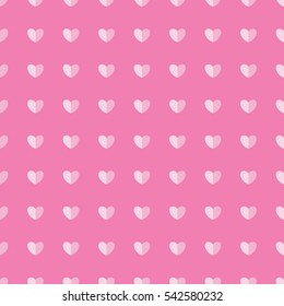 Seamless pattern with pink hearts with paper style : Vector illustration