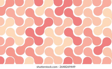 Seamless pattern with pink hearts and polka dots, a cute retro pastel design for wallpaper or decorative paper