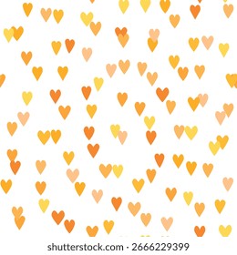 Patrón sin fisuras con corazones rosados. Ilustración vectorial de vacaciones de Plantilla. Diseño para tarjeta, postal, cartel, impresión, Anuncio. Corazones coloridos de la historieta en el fondo blanco.