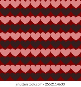 seamless pattern with pink hearts, two tone pink and black heart repeat patter, repeat seamless pattern design for fabric print or background or t-shirt paint checker