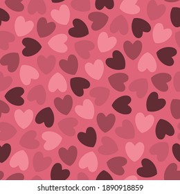 Seamless pattern with pink hearts. Valentine's Day.