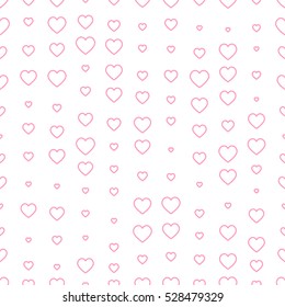 Seamless pattern with pink hearts. Valentine's day decoration.