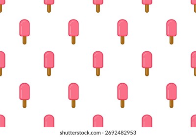 padrão sem costura com picolé de sorvete rosa