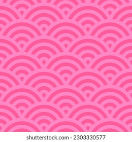 Seamless pattern with pink japanese design