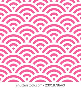 Seamless pattern with pink japanese design