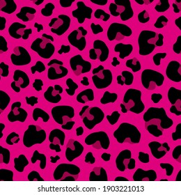 Seamless pattern pink Leopard print . Leopard background vector illustration