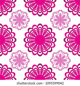 seamless pattern with pink and lilac ornaments