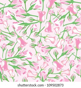 seamless pattern with pink and lilac roses on white, Print