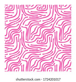 Seamless pattern of pink lines of scrawl or camouflage skin.