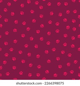 Seamless pattern with pink little paws