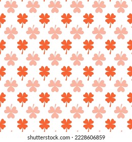 Seamless pattern with pink and orange clover