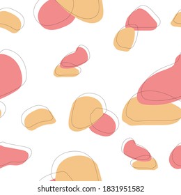 Seamless pattern with pink and orange spots