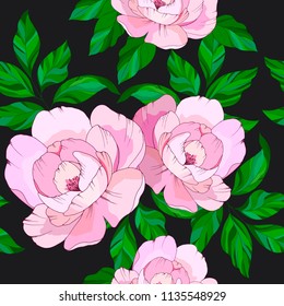 seamless pattern with pink pions
