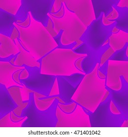 Seamless pattern of pink and purple t-shirts. Futuristic illustration