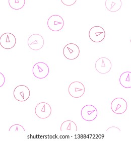 Seamless pattern. Pink push buttons on the white background