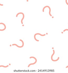 Seamless pattern with pink question mark symbols