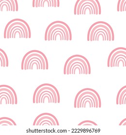 Seamless pattern pink rainbow vector illustration