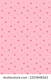 Seamless pattern with pink random hearts. Fashion background. Vector illustration.