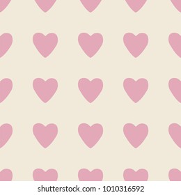 Seamless pattern with pink and red hearts. Decorative vector illustration.