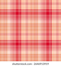 Seamless pattern in pink, red and peach color for plaid, fabric, textile, clothes, tablecloth and other things. Vector image.