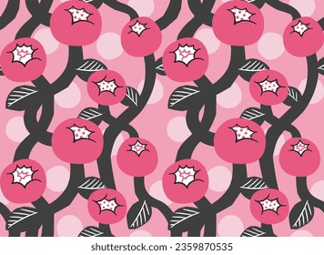 seamless pattern of pink retro roses