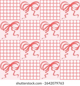 seamless pattern with pink ribbon Perfect for gift wrapping, greeting cards, decorations for special occasions and wallpaper design
