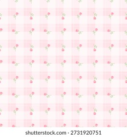 nahtloses Muster mit rosafarbener Rose, Stoffmuster, Geschenkpapier 