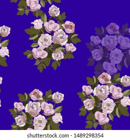 Seamless pattern with pink roses.