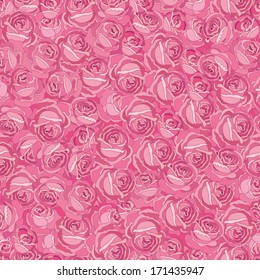 seamless pattern pink roses