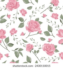 Nahtloses Muster mit rosa Rosen
