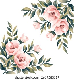 Seamless pattern with pink Roses