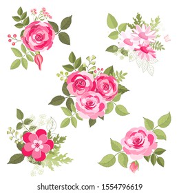 Seamless Pattern Pink Roses Flower Background Stock Vector (Royalty ...