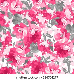 Patrón transparente con rosas rosas rosas rosas. Se utiliza para crear proyectos de tela o elementos de diseño para la reserva de chatarra.