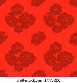Seamless pattern with pink roses. Vector Illustration.