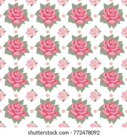 Seamless pattern with pink rose,valentines vector illustration