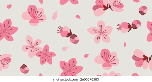 Seamless pattern Pink Sakura. Perfect for textile manufacturing wallpaper posters etc. Vector illustration