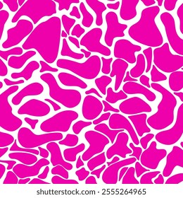 Seamless pattern pink spots on white background