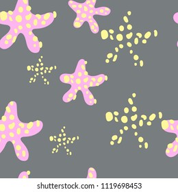 seamless pattern pink starfish