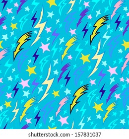 Seamless pattern with pink stars