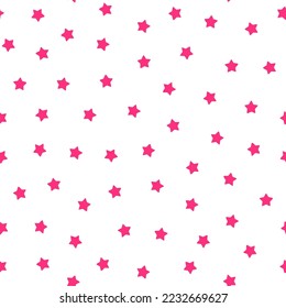 Seamless pattern with pink stars