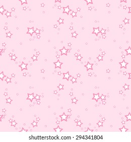 Seamless pattern with pink stars