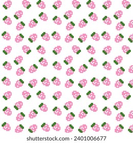 seamless pattern with pink strewberry