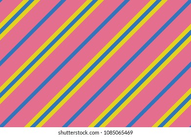 Seamless pattern. Pink Stripes on yellow background. Striped diagonal pattern For printing on fabric, paper, wrapping, scrapbooking, websites, banners Background with slanted lines Vector illustration