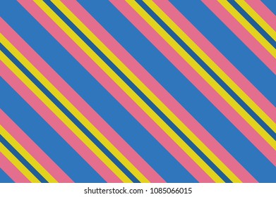 Seamless pattern. Pink Stripes on yellow background. Striped diagonal pattern For printing on fabric, paper, wrapping, scrapbooking, websites, banners Background with slanted lines Vector illustration