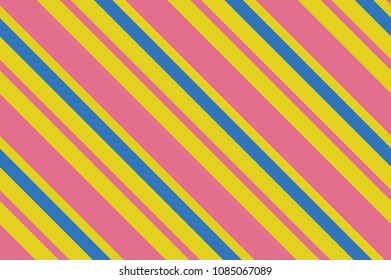 Seamless pattern. Pink Stripes on yellow background. Striped diagonal pattern For printing on fabric, paper, wrapping, scrapbooking, websites, banners Background with slanted lines Vector illustration