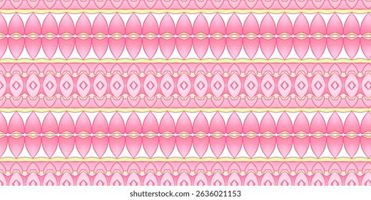Seamless pattern with pink tones and abstract floral shapes.